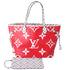 Louis Vuitton Neverfull MM Giant Monogram Tote Bag M44567 Rouge Pink